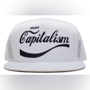 Retro Vintage Style Script ENJOY CAPITALISM Trucker Baseball Snapback Hat Cap 90